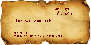 Thomka Dominik névjegykártya
